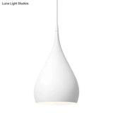 6.5/10 Teardrop Pendant Light - Modern Metal 1 Black/White/Red