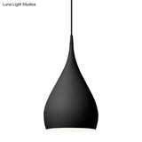 6.5/10 Teardrop Pendant Light - Modern Metal 1 Black/White/Red