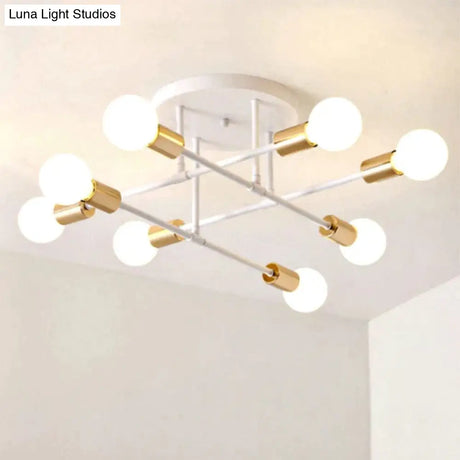 6/8 Head Led Industrial Iron Ceiling Light Living Room Lighting Nordic E27 Lamp