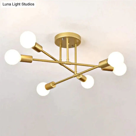 6/8 Head Led Industrial Iron Ceiling Light Living Room Lighting Nordic E27 Lamp