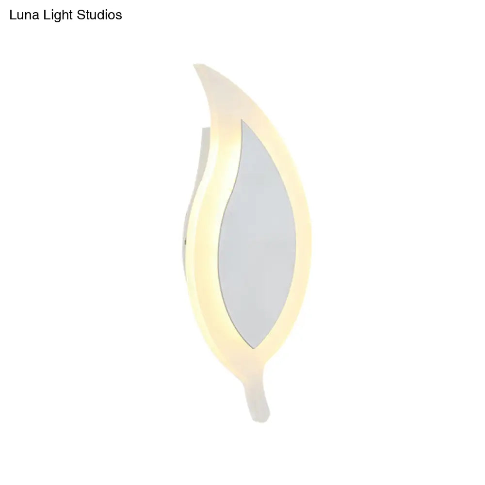 6 Wide Simple Acrylic Led Wall Lamp - Warm/White Light Sconce Fixture