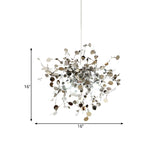 Silver Metal Led Pendant Light - Modern Sputnik Design For Living Room Ceiling