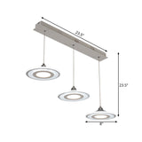 Modern Circle Pendant Led Hanging Lamp For Dining Room Island With Acrylic Shade In Warm/White Light