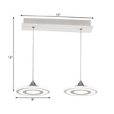 Minimalist Circle Pendant Led Lamp For Dining Room Island - Warm/White Light