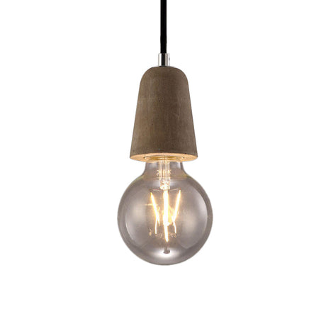 Vintage Style Mini Pendant Light With Open Bulb And Adjustable Cord - Blue/Gray Cement Ceiling
