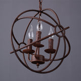 Spherical Wrought Iron Hanging Light - Antique Style Chandelier Lamp With Wire Frame 3/6/7 Lights