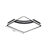 Sleek Black Flush Mount Led Ceiling Light For Bedroom - White/Warm Glow