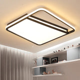 Modern Acrylic Flush Mount Led Square Ceiling Light - Black With Warm/White Lighting For Stylish