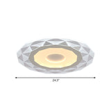 Modern Led Living Room Flush Mount Light With Diamond-Shaped Acrylic Shade - 16.5/20.5/24.5 Wide