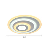 Ellipse Flushmount Acrylic Led Ceiling Fixture - 14/19.5/23.5 Wide White Warm/White Light