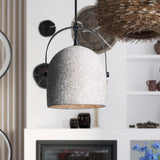Nordic Cement Dome Pendant Light - 1-Light Black/Grey/White Hanging Design