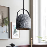 Nordic Cement Dome Pendant Light - 1-Light Black/Grey/White Hanging Design Black