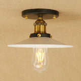 Sleek Saucer Ceiling Light In Black/White For Kitchen - Loft Semi Flush Mount Lighting With 1 Bulb