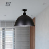 Modern Black Dome Ceiling Light For Dining Room - Loft Style 1 Head 12/14 Width