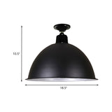 Modern Black Dome Ceiling Light For Dining Room - Loft Style 1 Head 12/14 Width