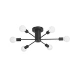Semi Flush Mount Vintage Ceiling Light Fixture 6/8 Heads Black/White Metallic For Kitchen