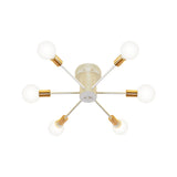 Semi Flush Mount Vintage Ceiling Light Fixture 6/8 Heads Black/White Metallic For Kitchen