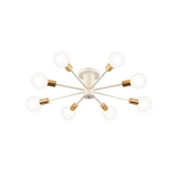 Semi Flush Mount Vintage Ceiling Light Fixture 6/8 Heads Black/White Metallic For Kitchen