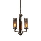 Farmhouse Style Pewter Iron Chandelier With Tube Lights And Mesh Cylinder Shade - 3/5/8 Available