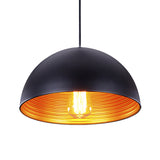 Modern Industrial Dome Pendant Lamp For Bar - 1-Head Iron Ceiling Light In White/Black