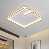 Simple Led Acrylic Flushmount Light - White Square Flush Mount Warm/White 16/19.5 Width