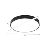 16/19.5 Modern Black Acrylic Led Flush Mount Ceiling Light - Drum & Linear Design Warm/White Bedroom