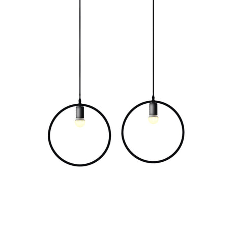 Black Metal Ceiling Pendant Light For Dining Room - Industrial Design Triangle/Round Shape 1 Head