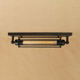 Retro Style 1-Light Linear Ceiling Mount Fixture With Cage Shade - Black Metallic Flush