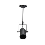 Industrial Style Metallic Cylinder Dining Room Semi-Flush Light Track Fixture - Rotatable