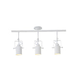 Industrial Style Metallic Cylinder Dining Room Semi-Flush Light Track Fixture - Rotatable
