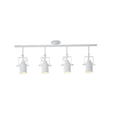 Industrial Style Metallic Cylinder Dining Room Semi-Flush Light Track Fixture - Rotatable