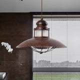 Vintage Farmhouse Flared Pendant Lamp With Led Bulb Rustic Iron Ceiling Light Fixture