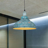 Blue/Rust Metal Barn Pulley Pendant Lamp - 1 Head Ceiling Lighting For Dining Room Blue