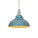 Blue/Rust Metal Barn Pulley Pendant Lamp - 1 Head Ceiling Lighting For Dining Room