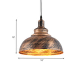Countryside Barn Hanging Light - Rustic 1-Head Pendant Lamp For Restaurants 12/16 Wide Metallic