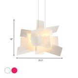 Contemporary Led Acrylic Suspension Light - White/Red Ideal For Over Dining Table