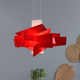 Contemporary Led Acrylic Suspension Light - White/Red Ideal For Over Dining Table Red