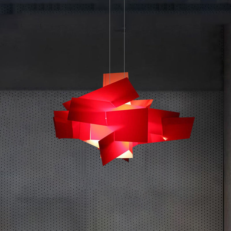 Contemporary Led Acrylic Suspension Light - White/Red Ideal For Over Dining Table