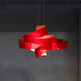 Contemporary Led Acrylic Suspension Light - White/Red Ideal For Over Dining Table