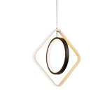 Black Led Suspension Light With Acrylic Shade - Modern Hoop And Square Pendant Lamp In Warm/White