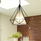 Modern Beige Diamond Rattan Hanging Pendant Light - Available In 15 18 And 19.5 Width Ideal For