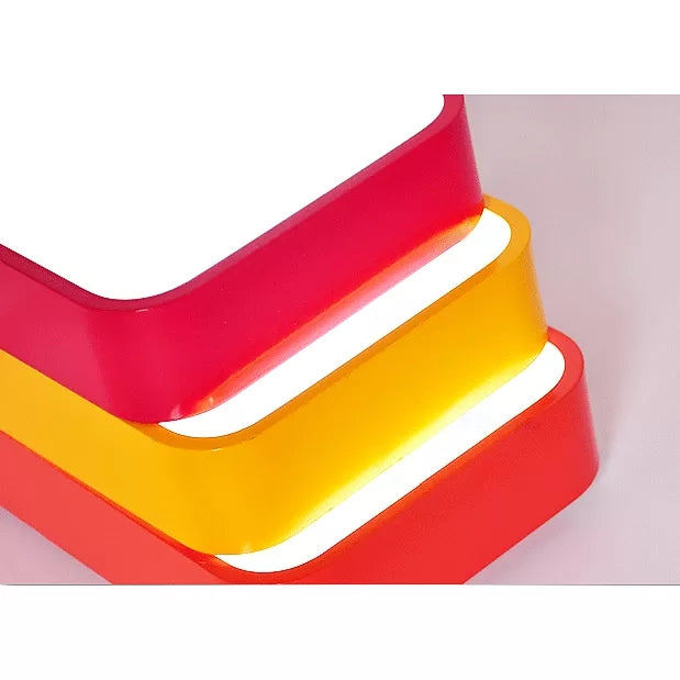 Candy Colored Led Ceiling Lamp For Baby And Kids Bedroom - Acrylic Linear Mount
