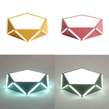 Diamond Acrylic Led Ceiling Lamp - Cafe Pentagon Macaron Style