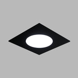Minimalist Led Flush Mount Light In Metallic Squared Design With White/Warm