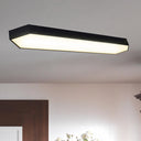 Contemporary Led Metal Strip Flush Mount Lighting - White/Black/Silver 4’/8’ Wide 3 Light