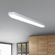Contemporary Led Metal Strip Flush Mount Lighting - White/Black/Silver 4’/8’ Wide 3 Light