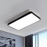 Nordic Metal Led Ceiling Light For Bedroom - Flush Mount Warm/White Square/Rectangular Shape