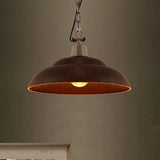 Vintage Style Metallic Hanging Lamp With Chain - Black/Green Bowl Indoor Pendant Light