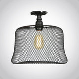 Sleek Metal Ceiling Mounted Light - Stylish Industrial Semi Flush With Mesh Screen