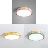 Stylish Round Ceiling Mount Study Room Light With Acrylic Macaron Undertint